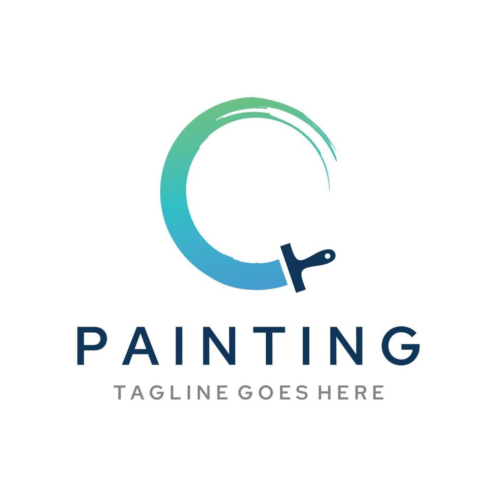 Abstract paint brush and house paint logo template creative design.With brush sign and modern brush strokes in colorful colors.Logo for business,paint company and paint shop. vector