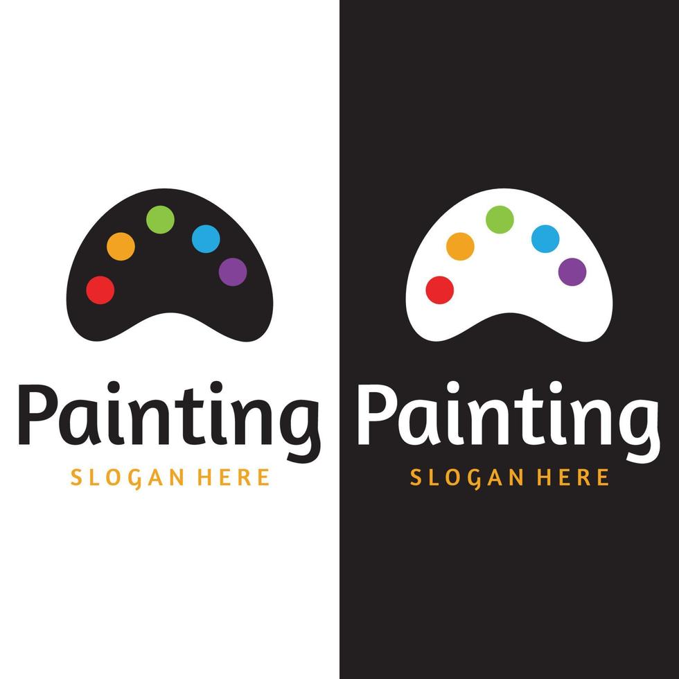 diseño creativo de plantilla de logotipo de pintura de casa y pincel abstracto. con signo de pincel y pinceladas modernas en colores coloridos. logotipo para empresa, empresa de pintura y taller de pintura. vector