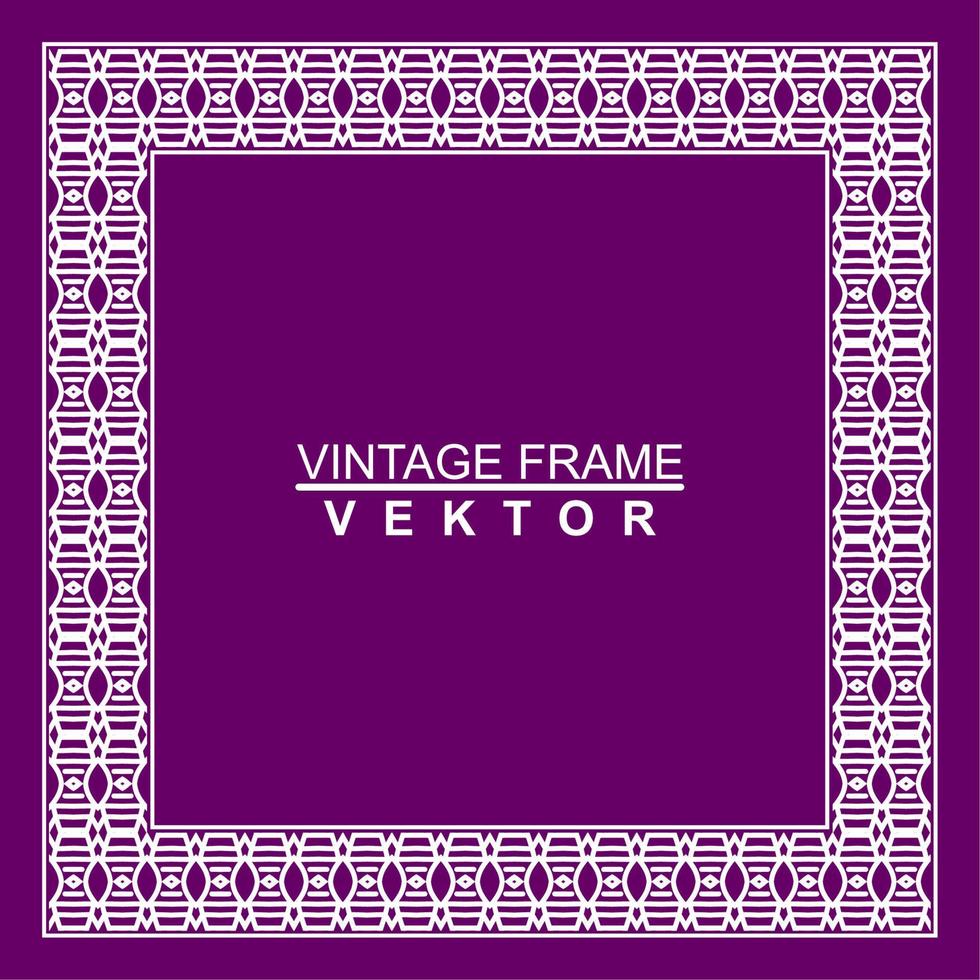 Vintage ornamental vector frame. Vector illustration template for design