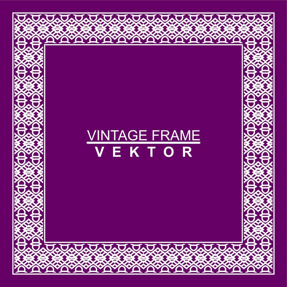 Vintage ornamental vector frame. Vector illustration template for design