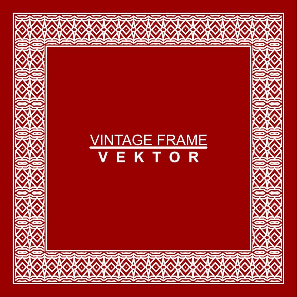 Vintage ornamental vector frame. Vector illustration template for design