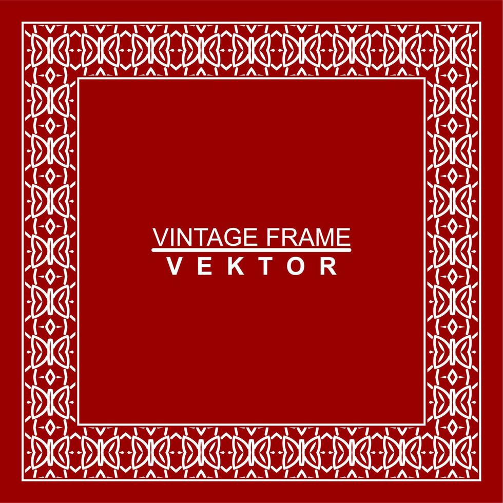 Vintage ornamental vector frame. Vector illustration template for design