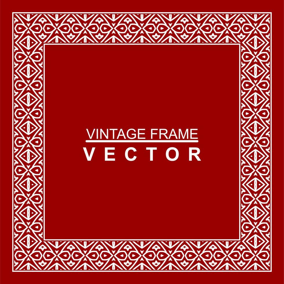 Vintage ornamental vector frame. Vector illustration template for design