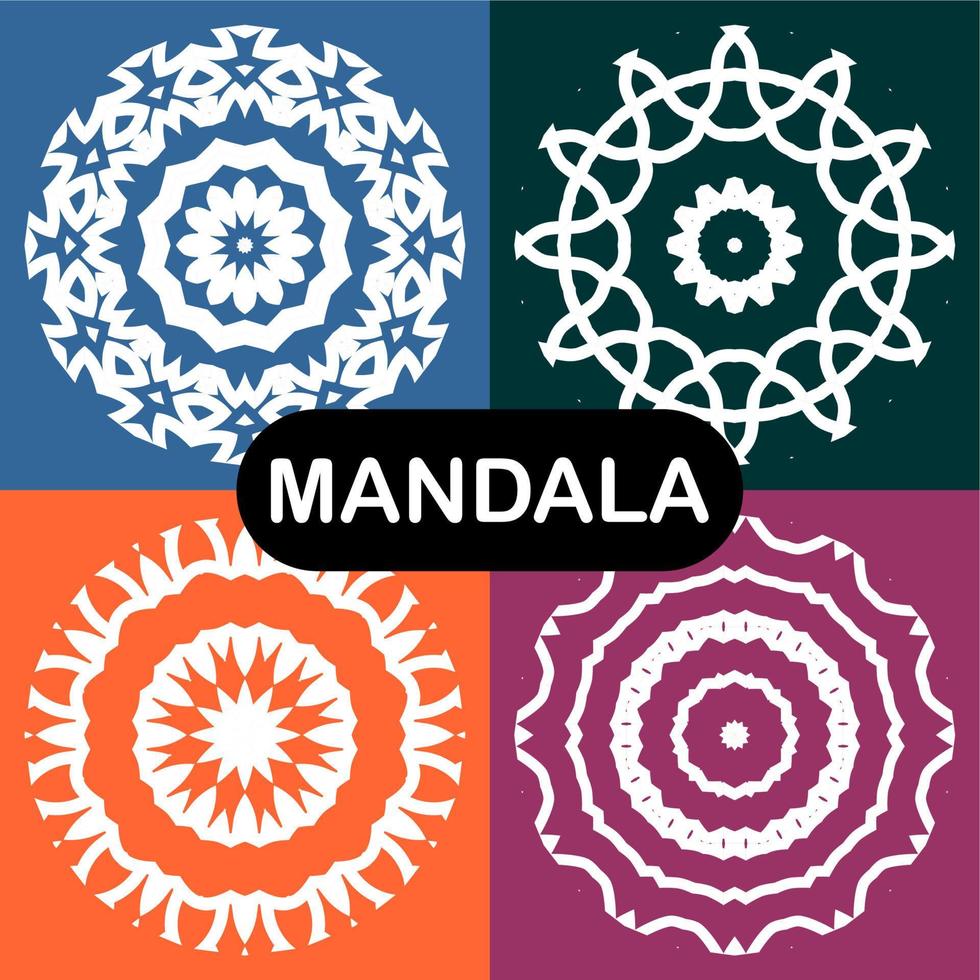 conjunto de mandalas vectoriales. plantillas para el diseño vector