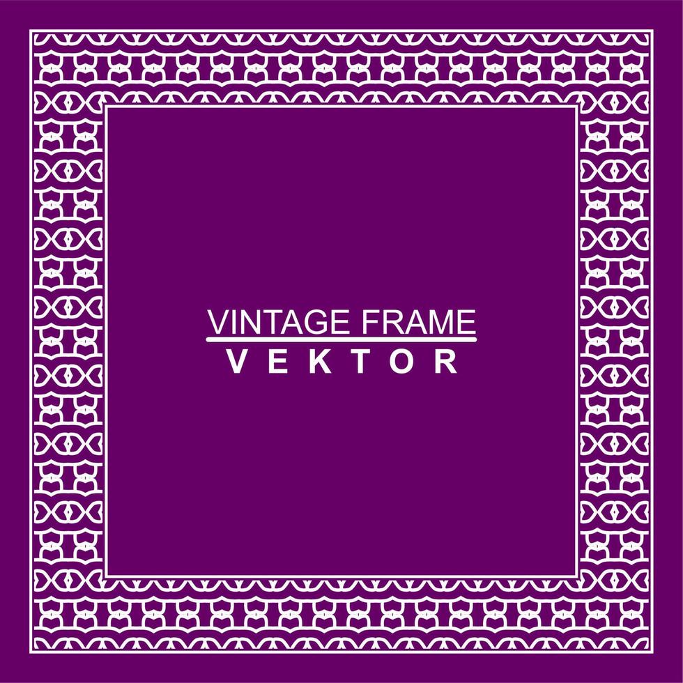 Vintage ornamental vector frame. Vector illustration template for design