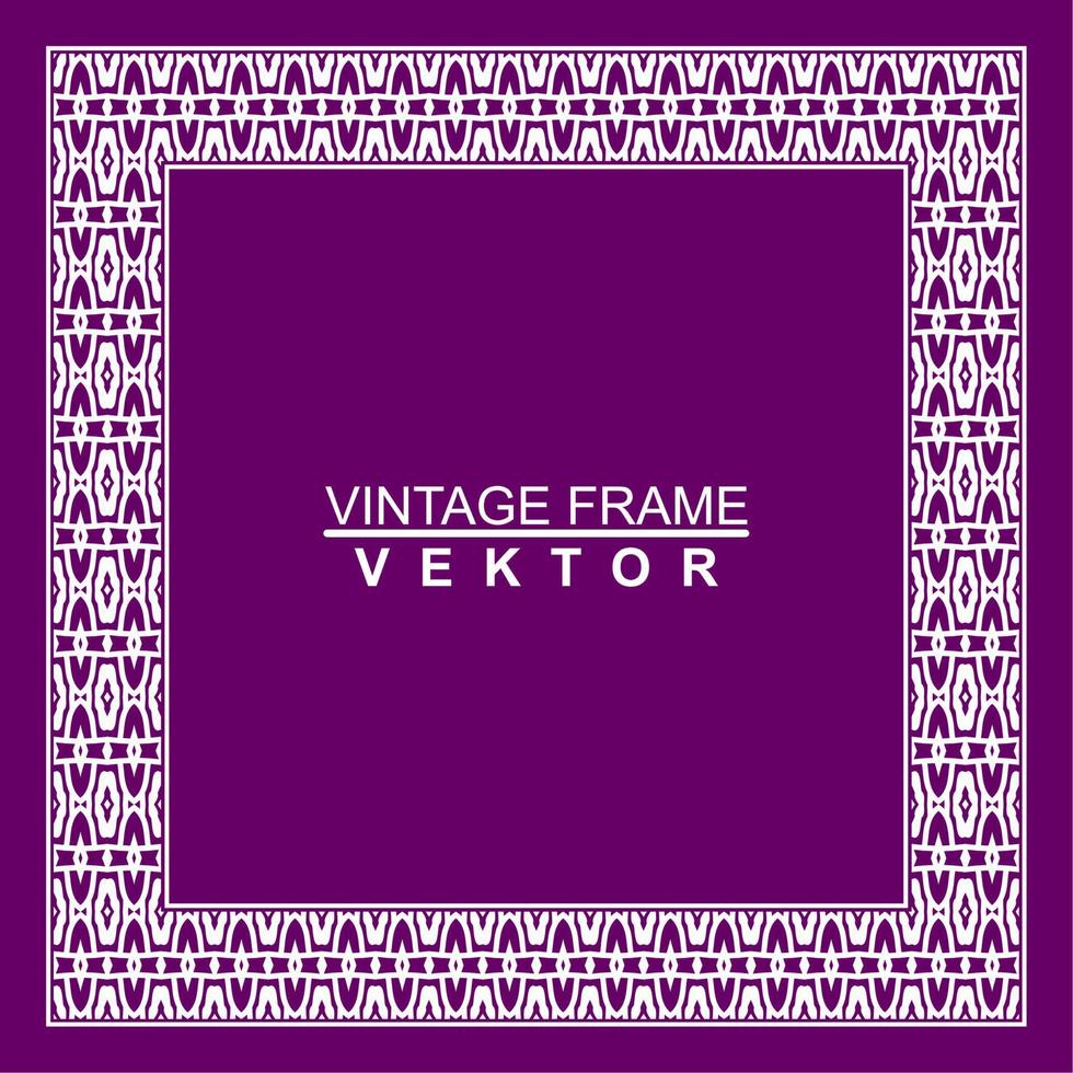 Vintage ornamental vector frame. Vector illustration template for design