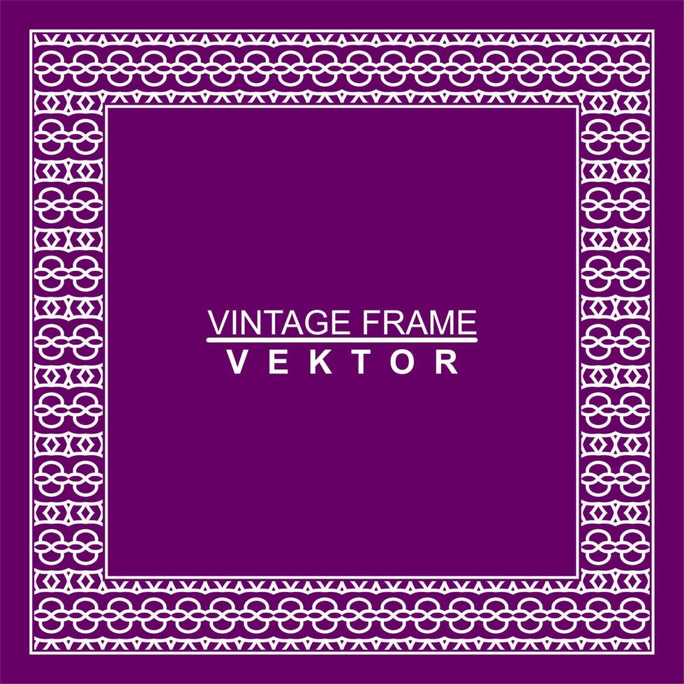 Vintage ornamental vector frame. Vector illustration template for design