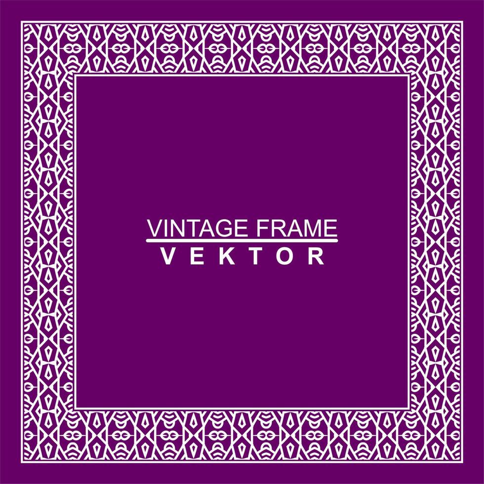 Vintage ornamental vector frame. Vector illustration template for design