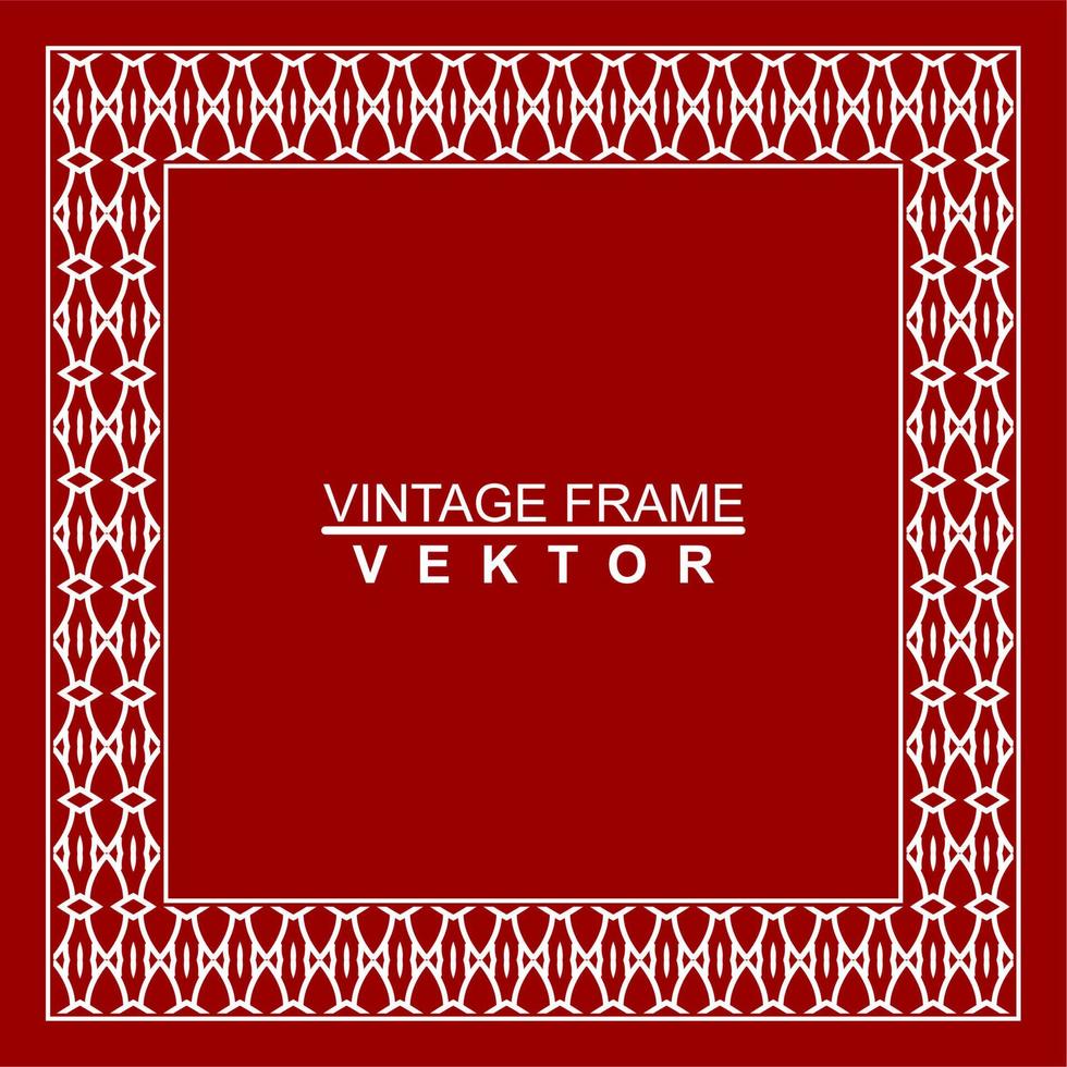 Vintage ornamental vector frame. Vector illustration template for design