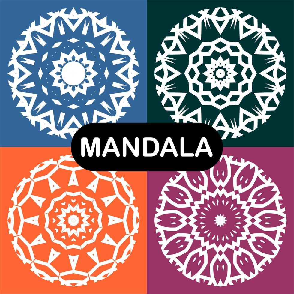 conjunto de mandalas vectoriales. plantillas para el diseño vector