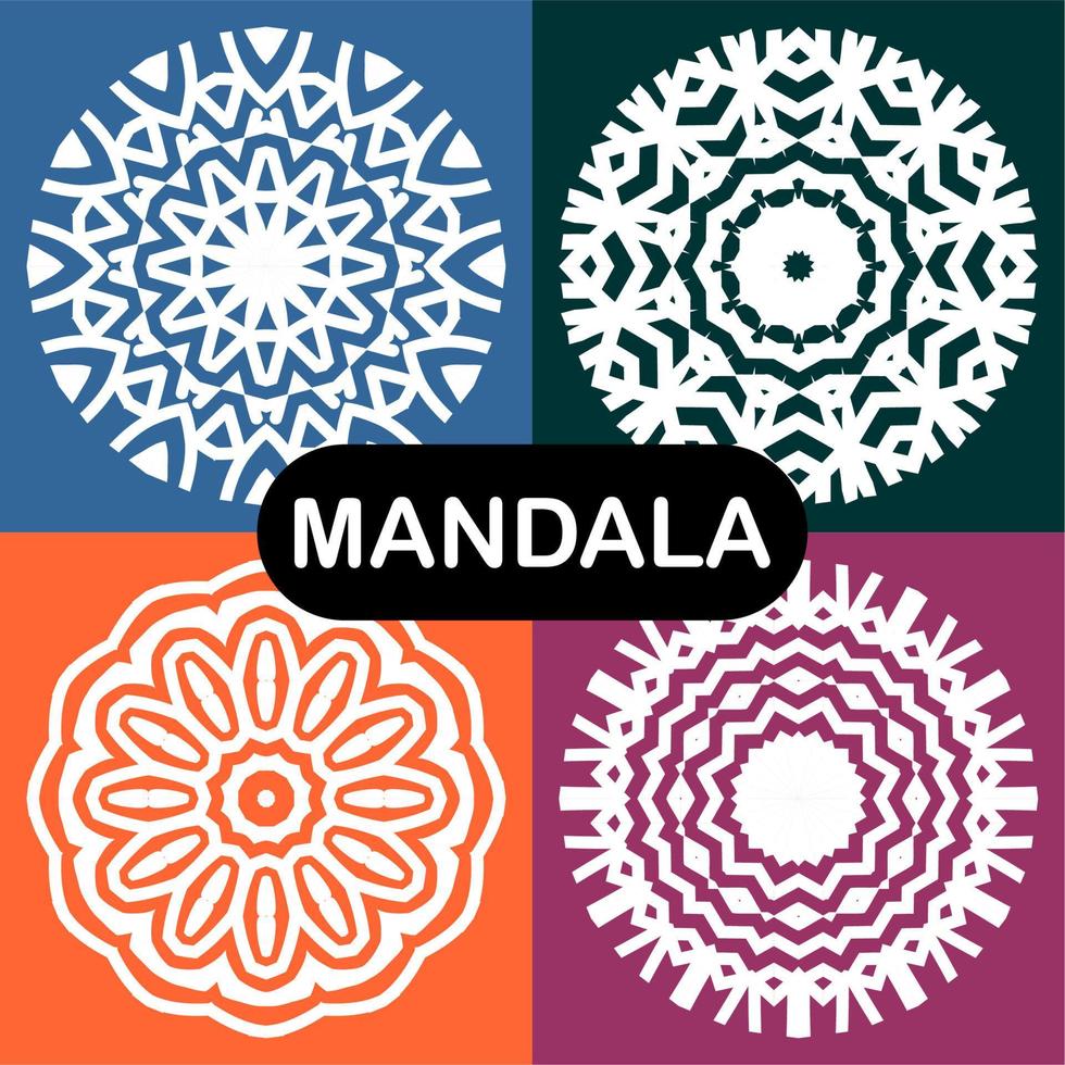 conjunto de mandalas vectoriales. plantillas para el diseño vector