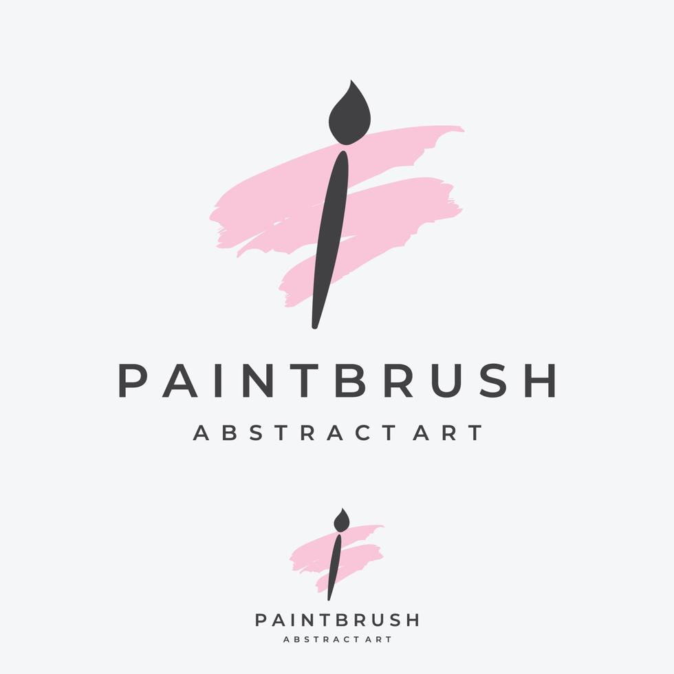 Abstract paint brush and house paint logo template creative design.With brush sign and modern brush strokes in colorful colors.Logo for business,paint company and paint shop. vector