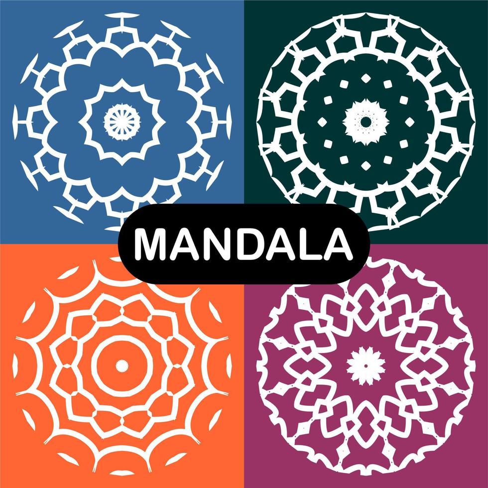 conjunto de mandalas vectoriales. plantillas para el diseño vector