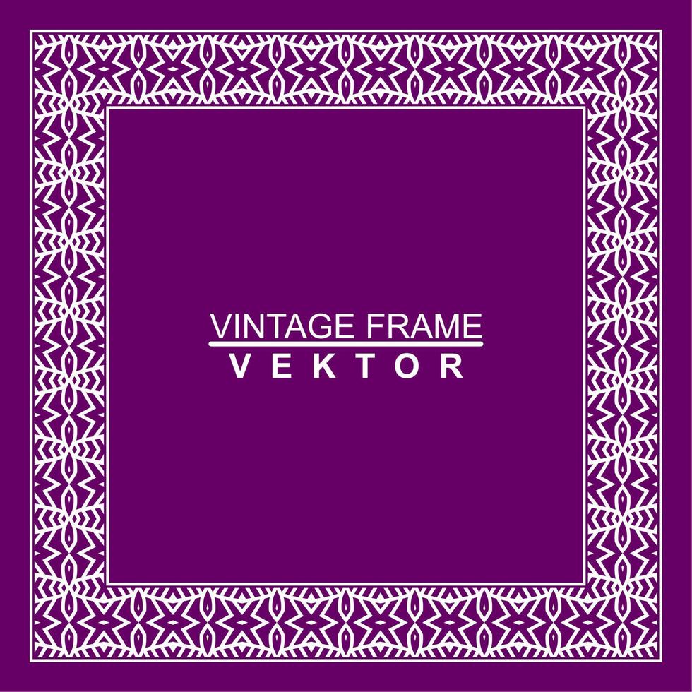 Vintage ornamental vector frame. Vector illustration template for design