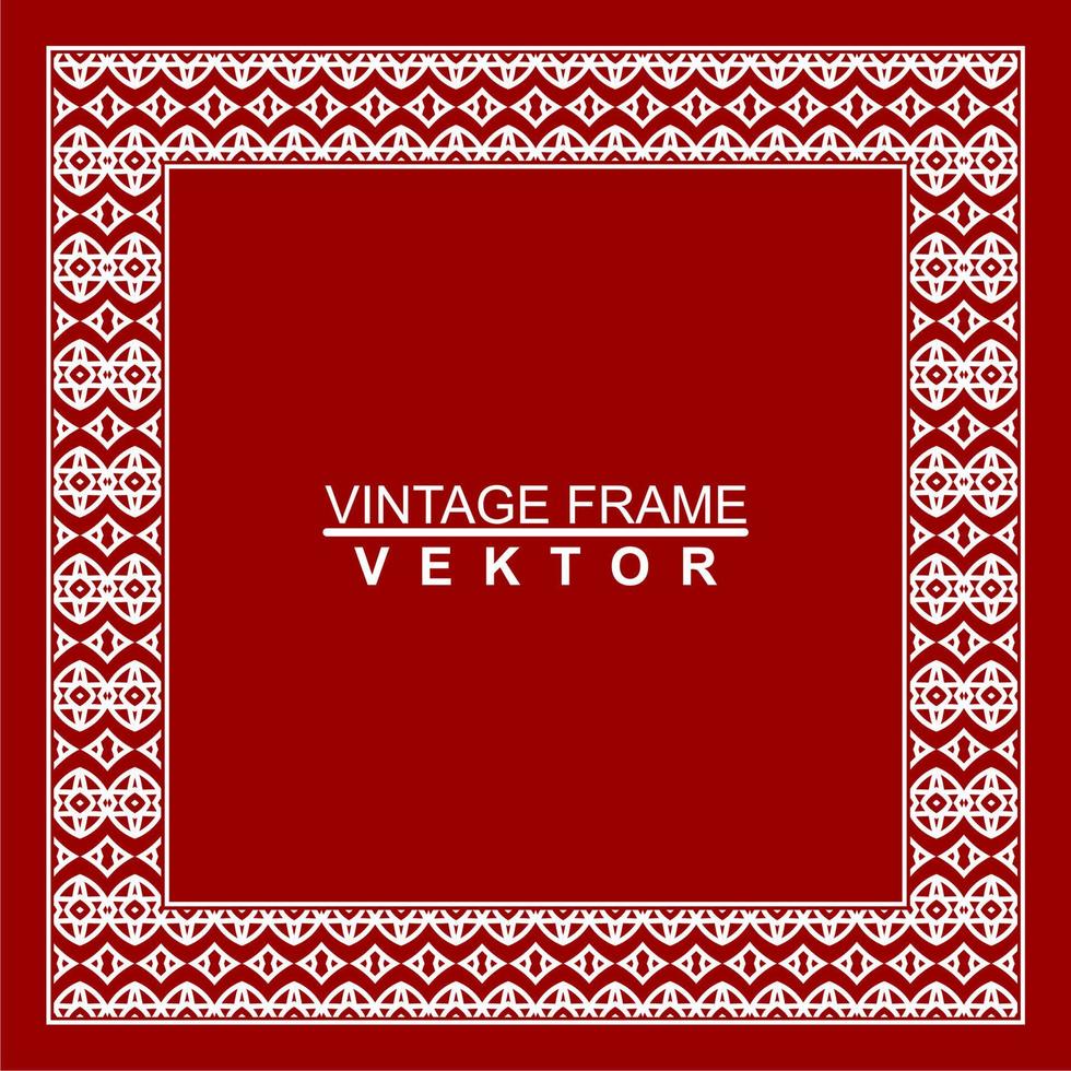 Vintage ornamental vector frame. Vector illustration template for design