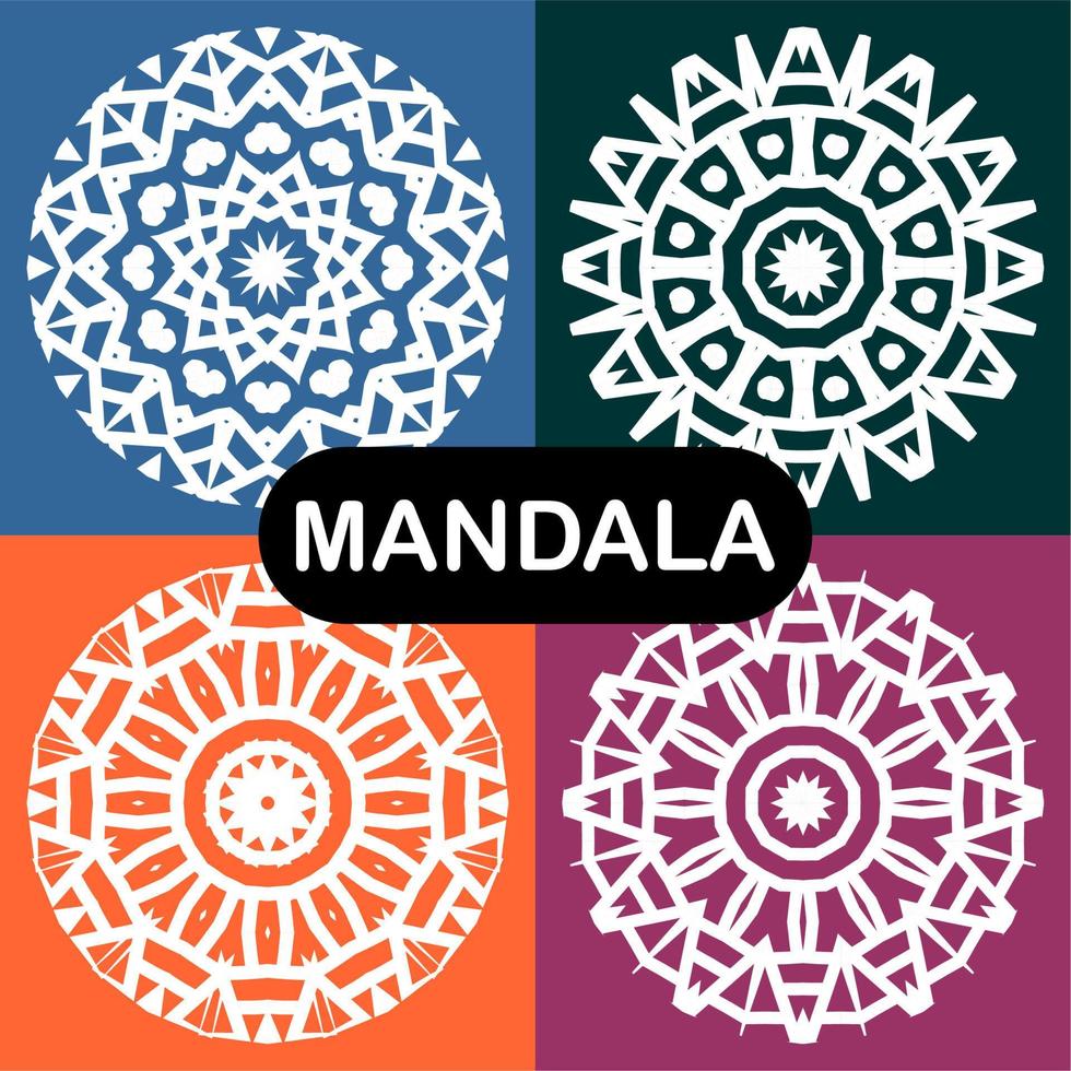 conjunto de mandalas vectoriales. plantillas para el diseño vector