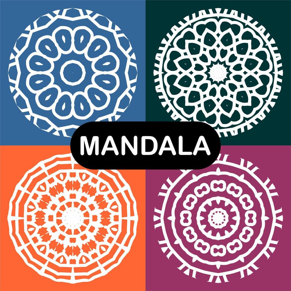 conjunto de mandalas vectoriales. plantillas para el diseño vector