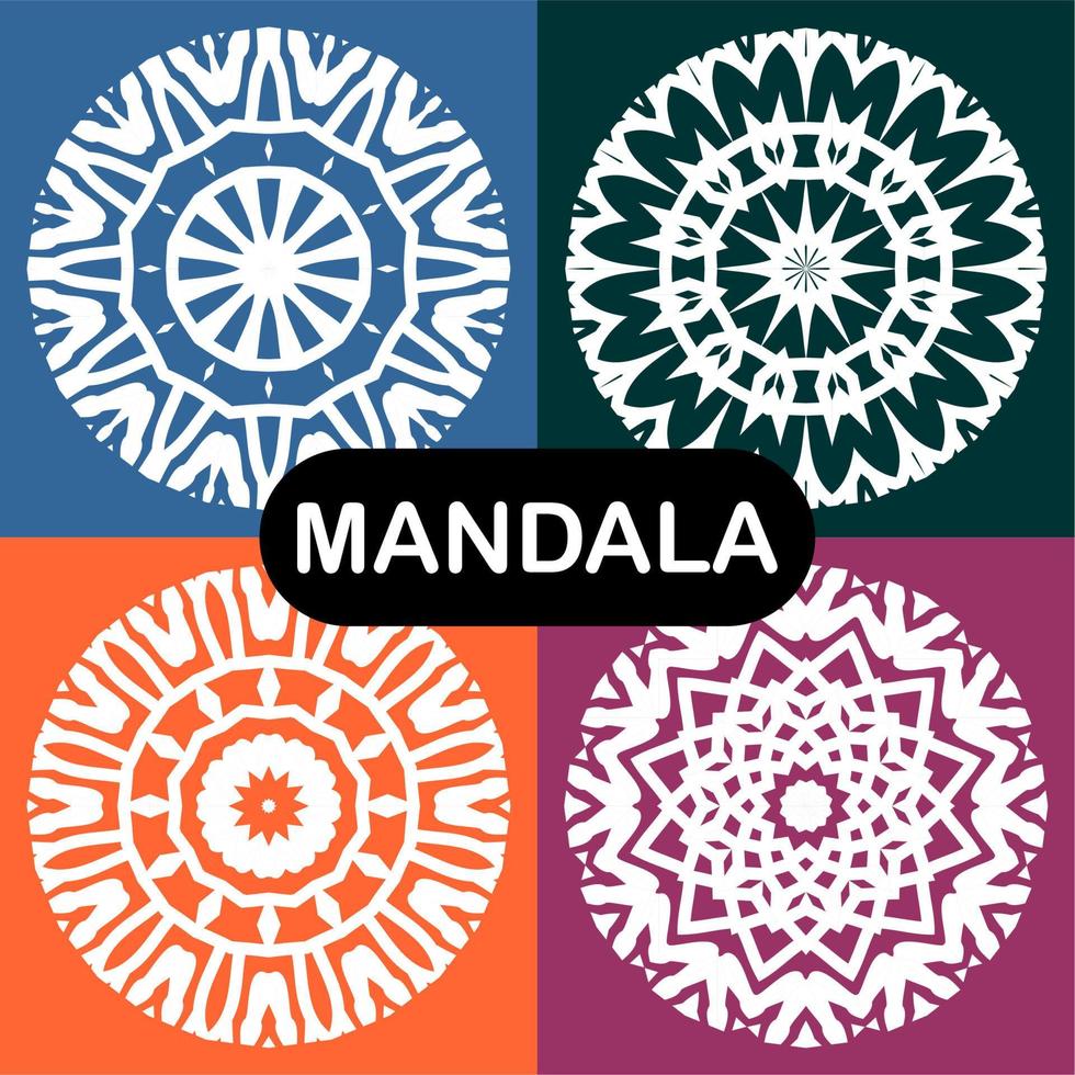 conjunto de mandalas vectoriales. plantillas para el diseño vector