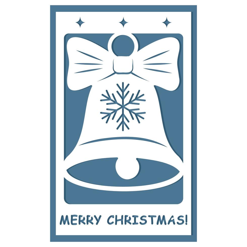 Laser cut paper christmas bell . Christmas bell for wood carving, paper cutting and christmas decorations, Laser cut paper vector