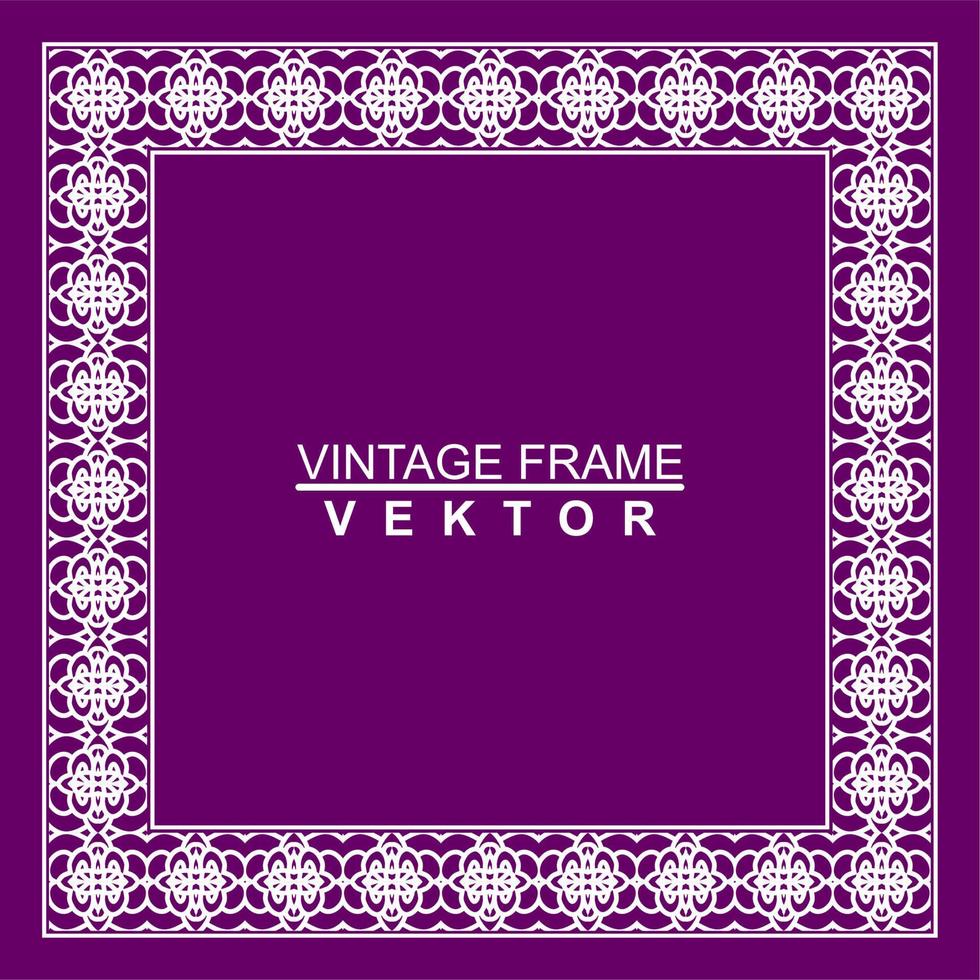 Vintage ornamental vector frame. Vector illustration template for design