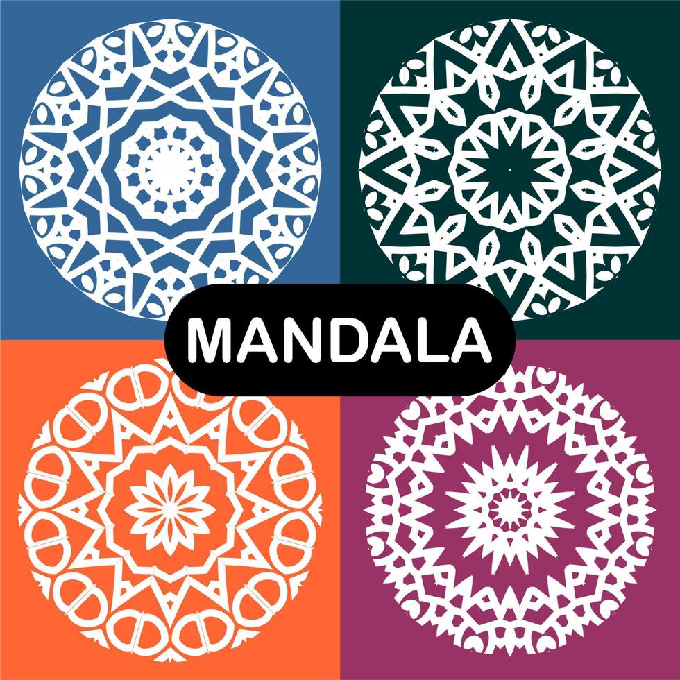 conjunto de mandalas vectoriales. plantillas para el diseño vector