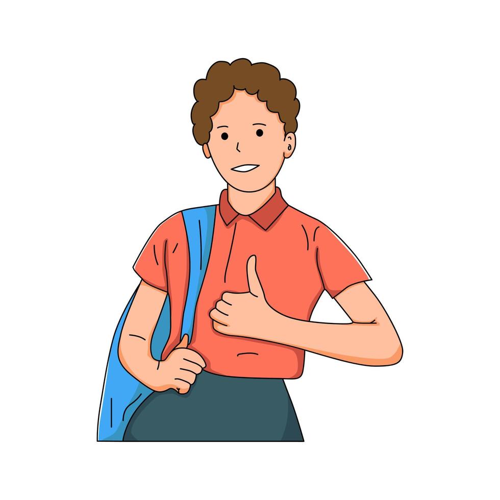 illustration of children in school uniforms vector