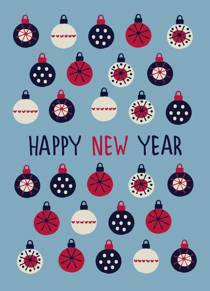 plantilla de diseño de tarjeta de felicitación de navidad. feliz navidad, holly jolly, feliz año nuevo, letras a mano vector