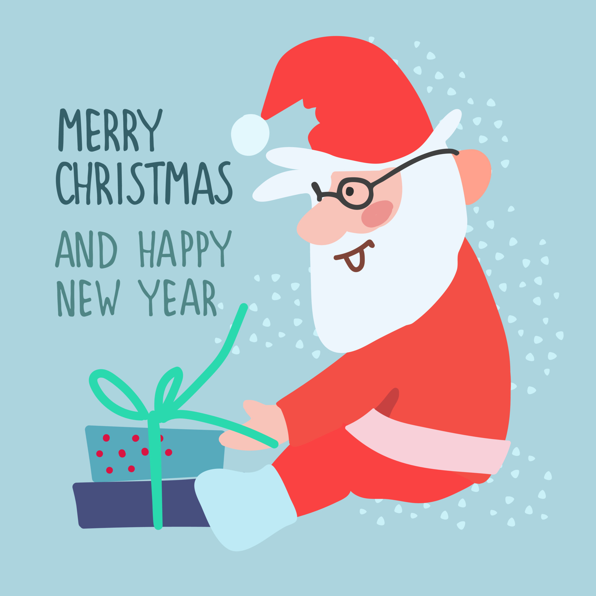 Christmas greeting card design template. Merry Christmas, Holly Jolly