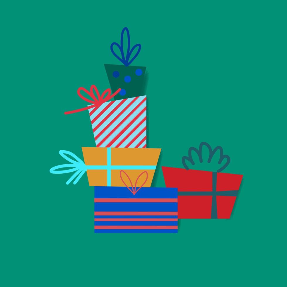 Christmas greeting card design template. Merry Christmas, Holly Jolly, Yappy New Year,  hand lettering vector