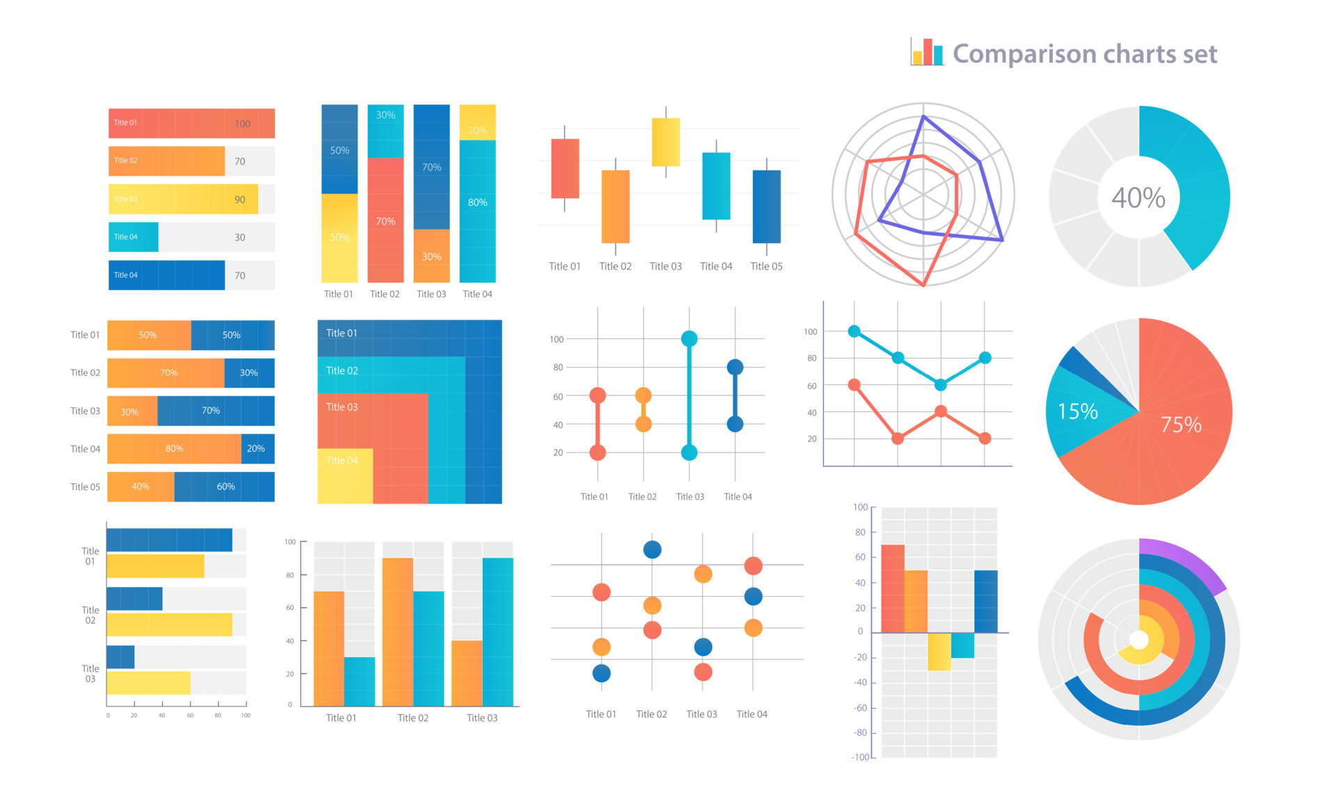 Comparison infographic chart design template set. Business competitors 