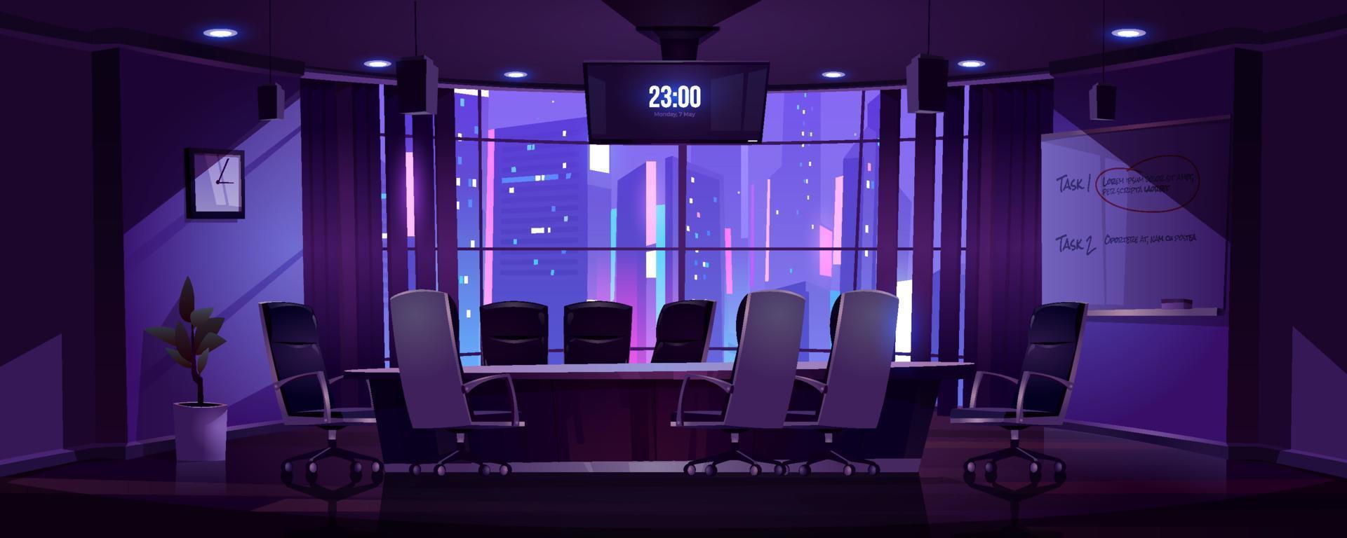 Conference room for business meetings at night vector