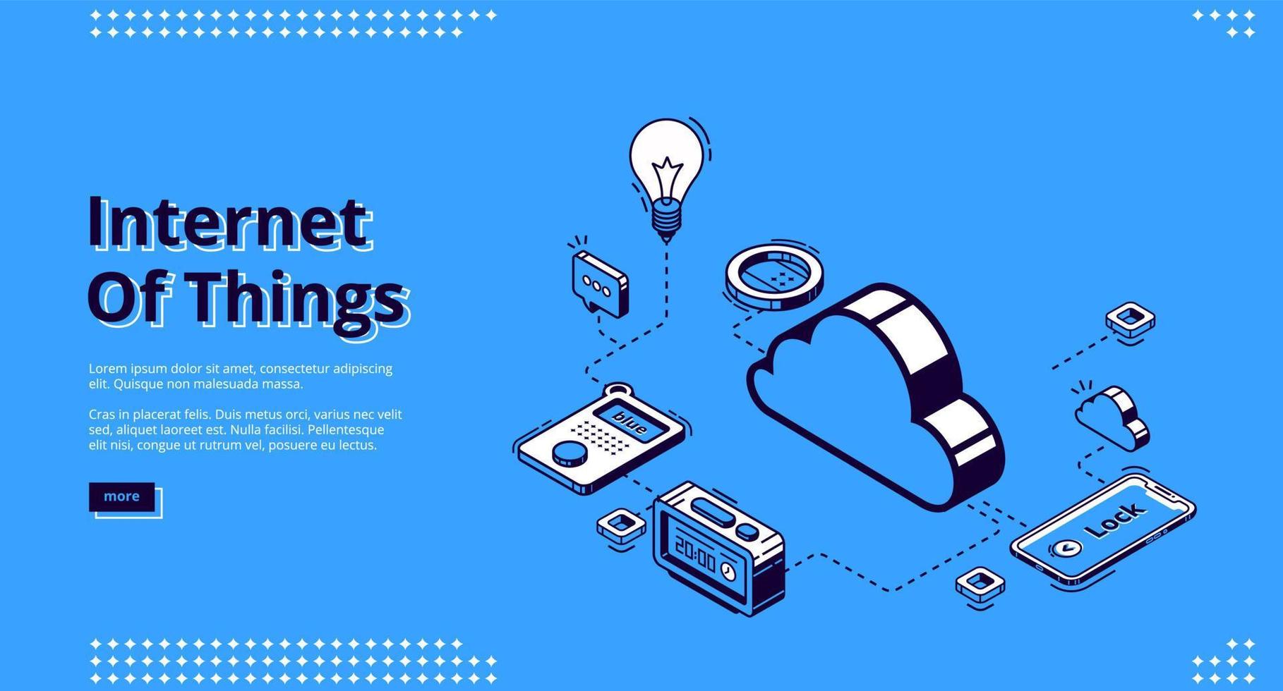 Landing page of internet of things concept vector