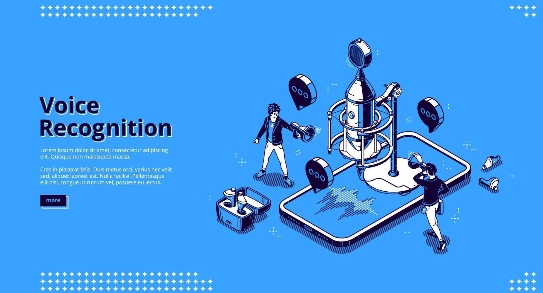 Vector banner of voice recognition