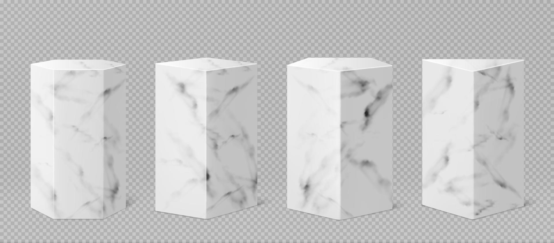 Marble pedestals or podium, abstract empty stages vector