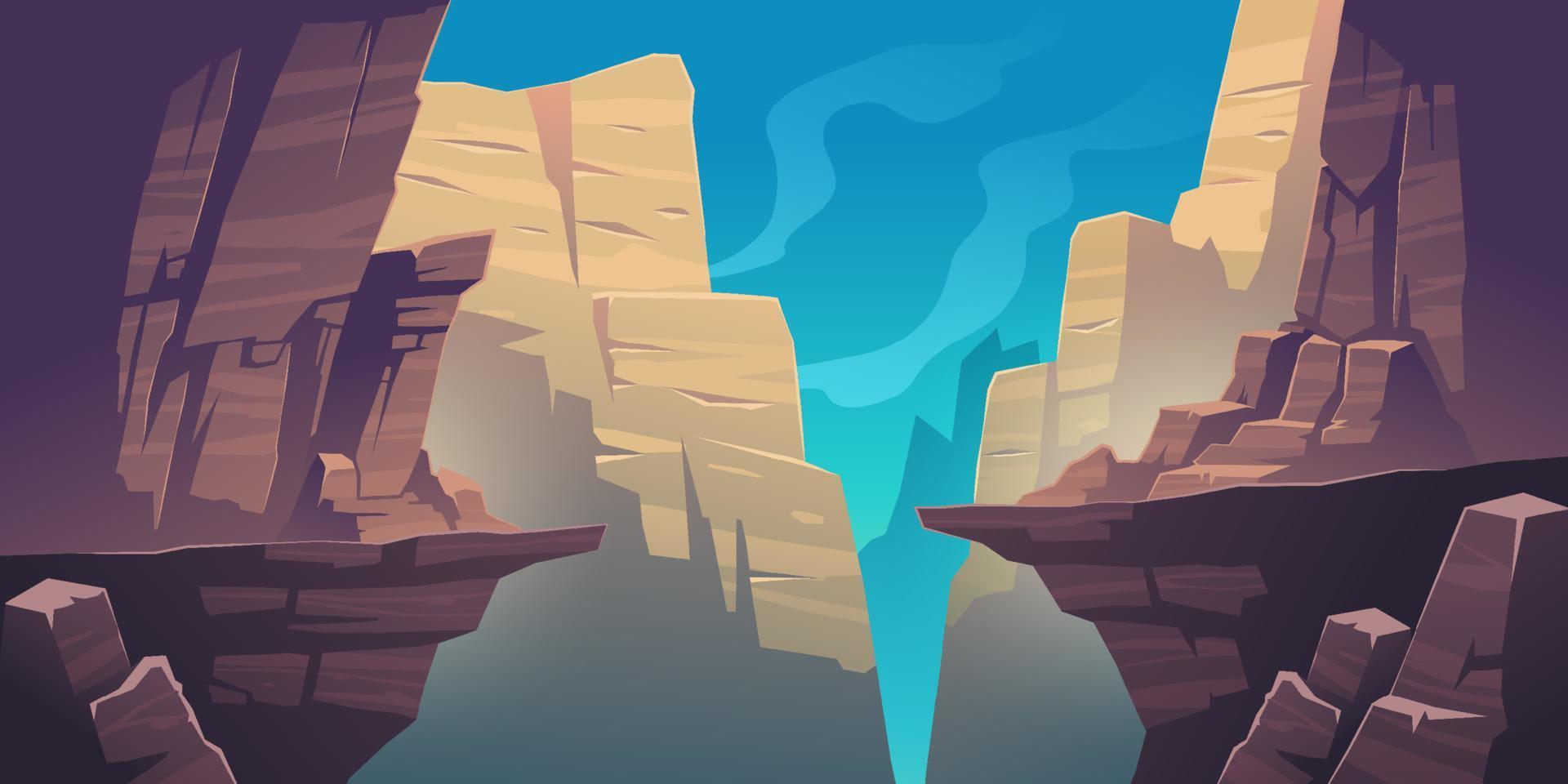 Mountain landscape with chasm in rocks vector
