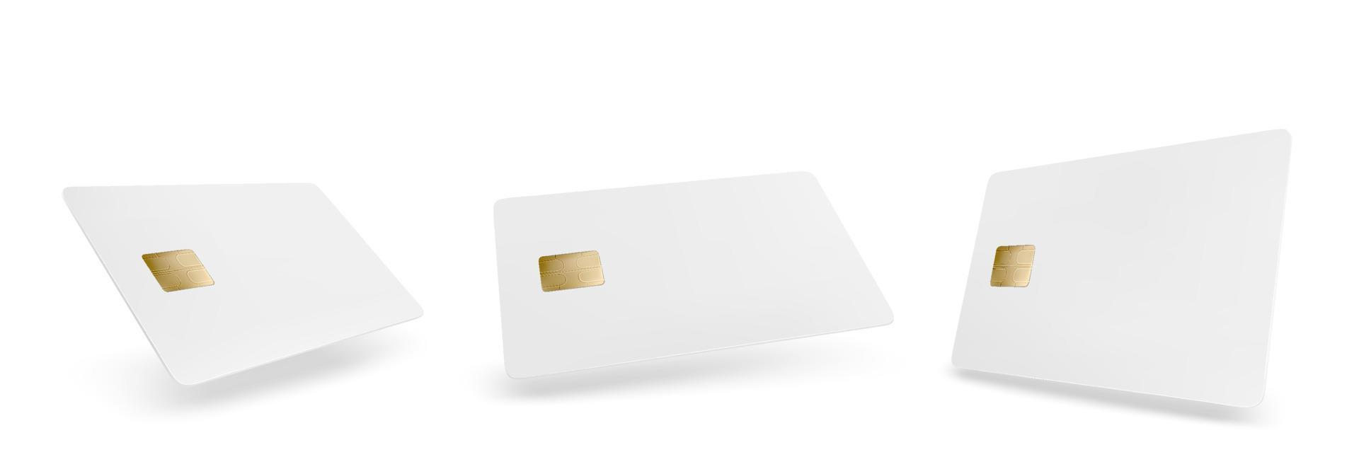 Blank plastic credit card vector template