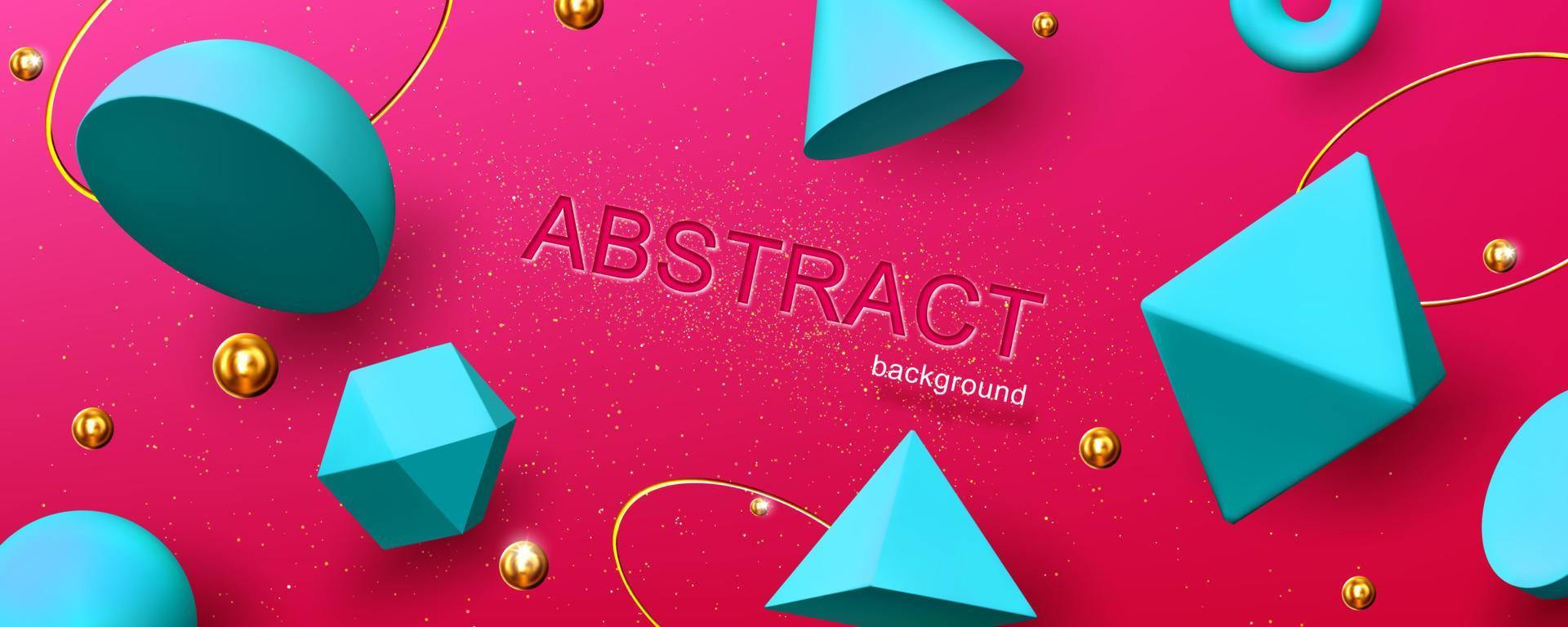 fondo abstracto o banner formas geométricas 3d vector