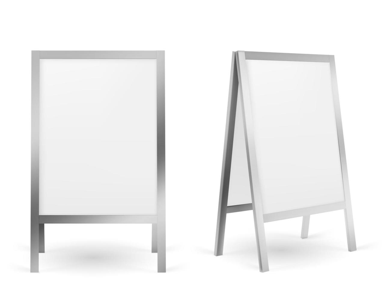 Pavement sign, blank sidewalk advertising stand vector