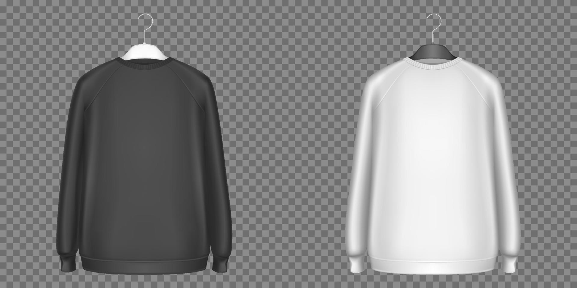 sudaderas en blanco y negro, camisas de manga larga vector