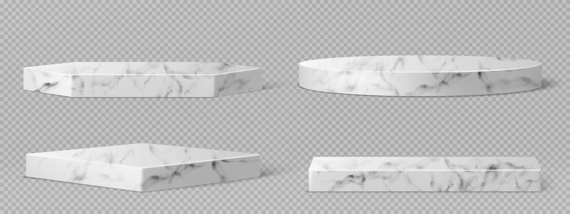 Marble pedestals or podium, abstract empty stages vector