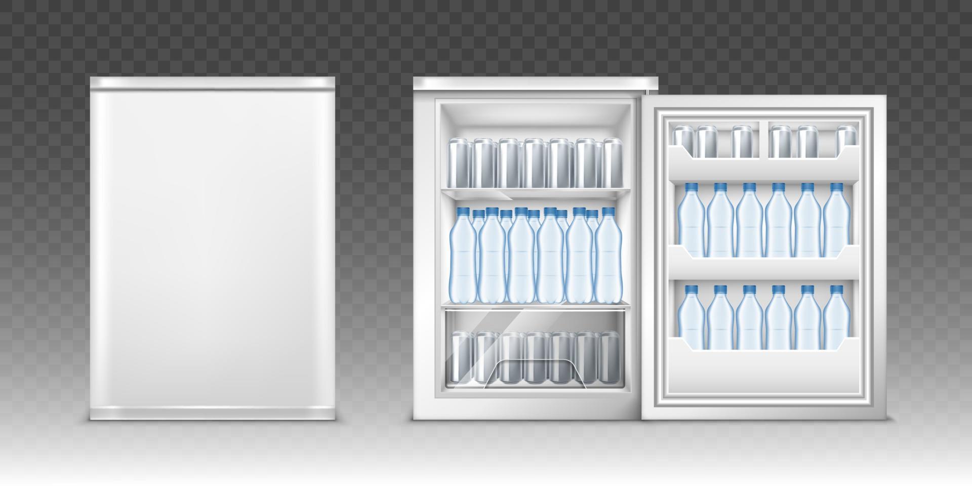 Small refrigerator with drinks vector