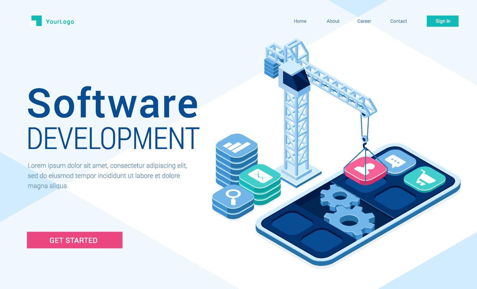 Vector banner of software development 15486113 Vector Art at Vecteezy