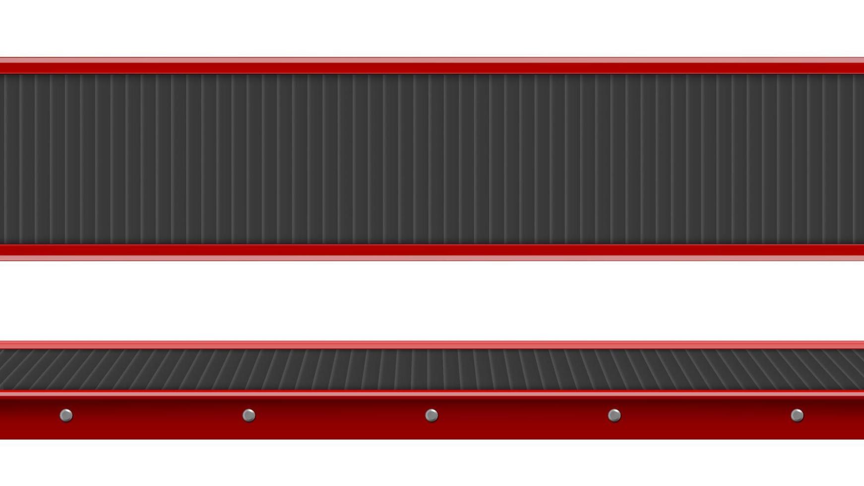 Conveyor belt top view, empty production line vector