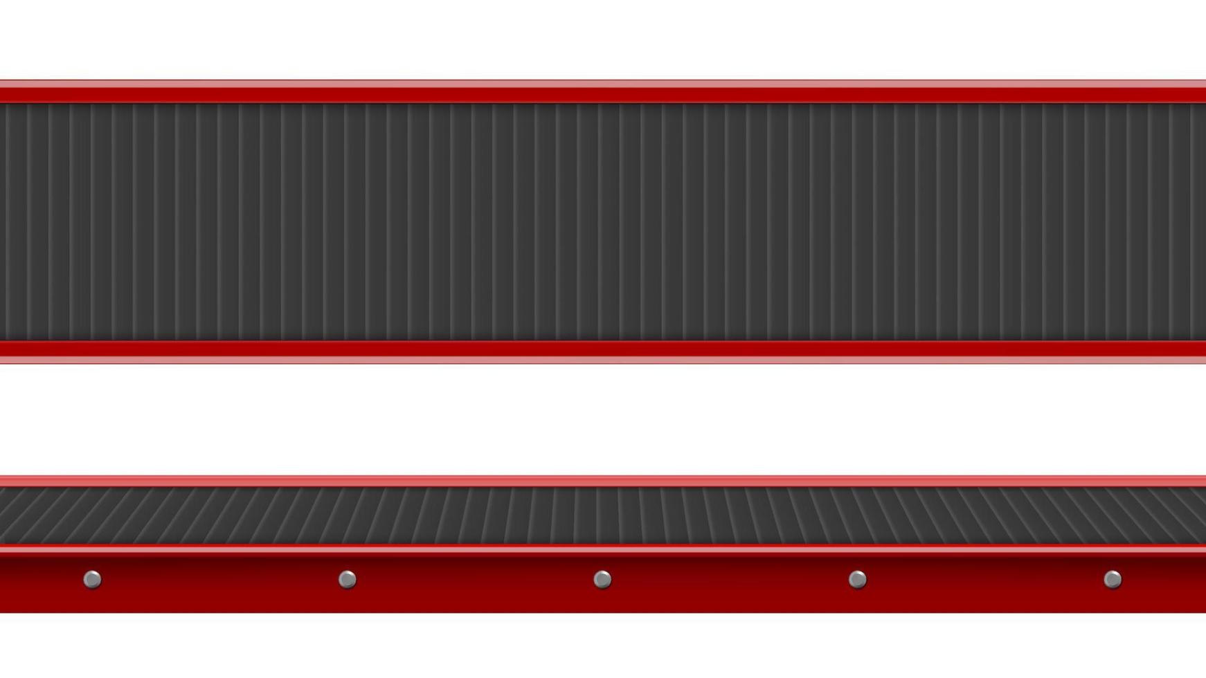 Conveyor belt top view, empty production line vector