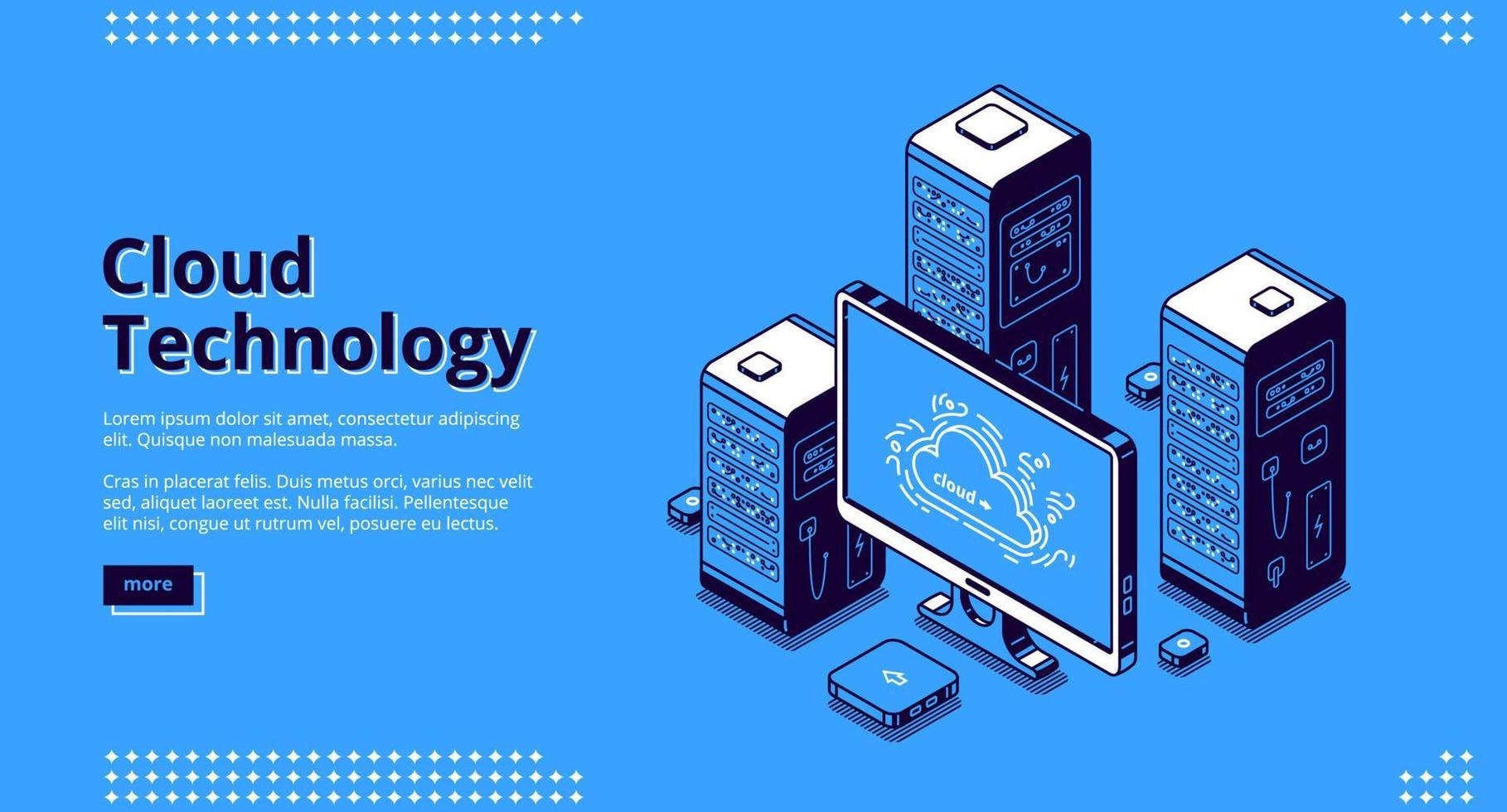 Vector banner of cloud technology