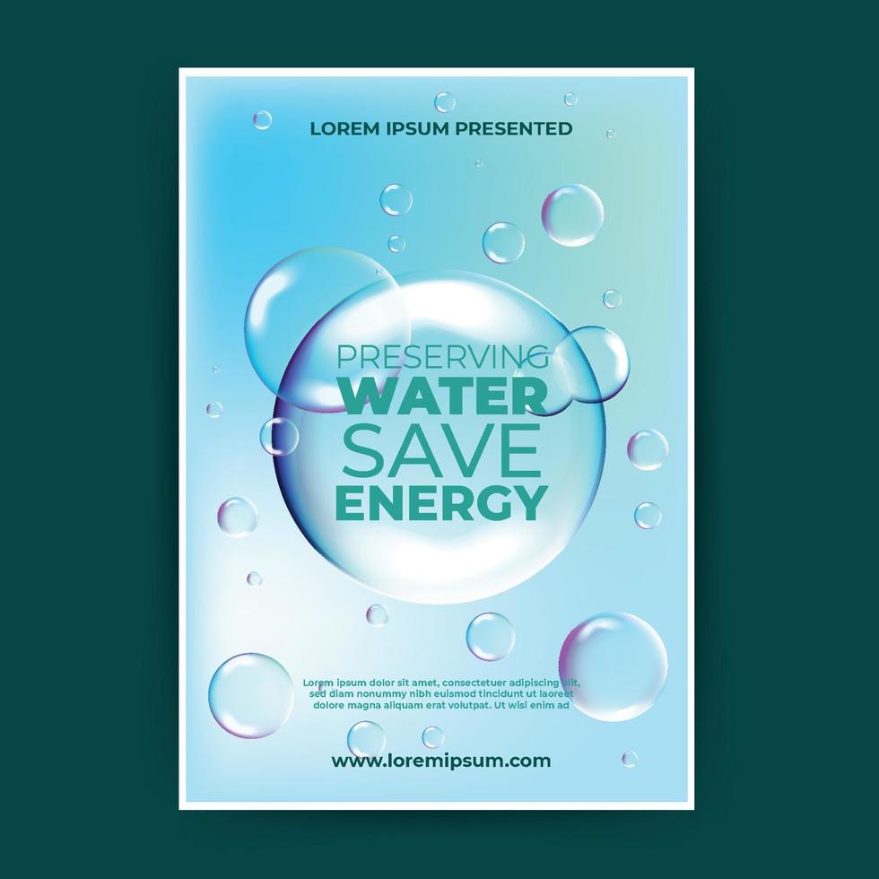 Editable Text for Save Water Poster vector