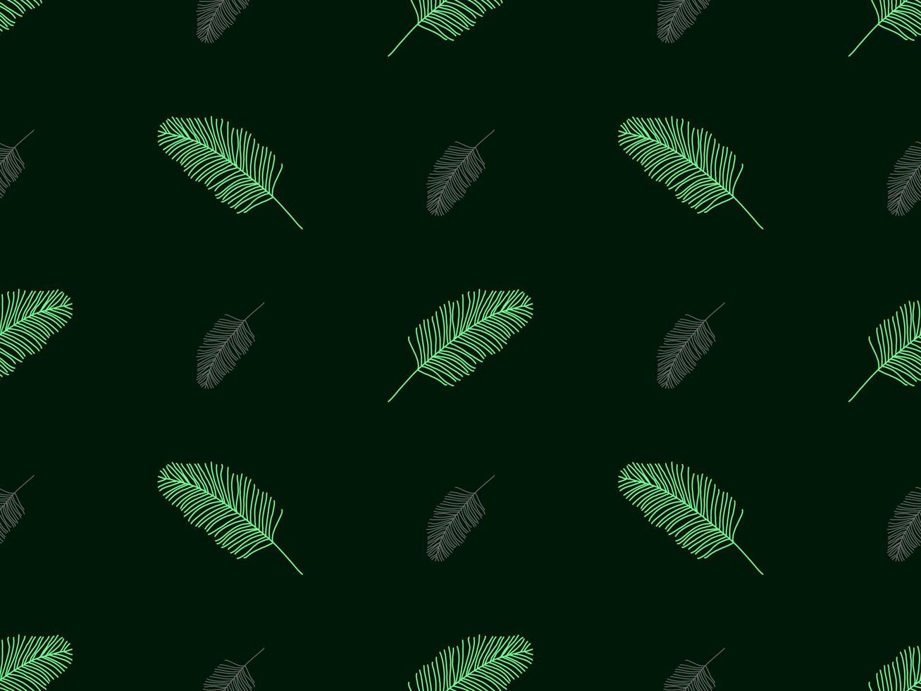 Leaf cartoon character seamless pattern on green background vector