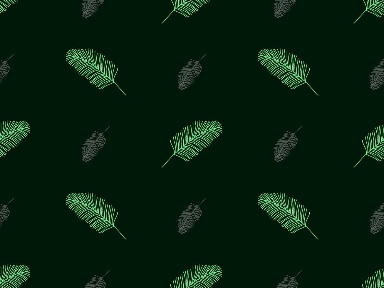 Leaf cartoon character seamless pattern on green background vector