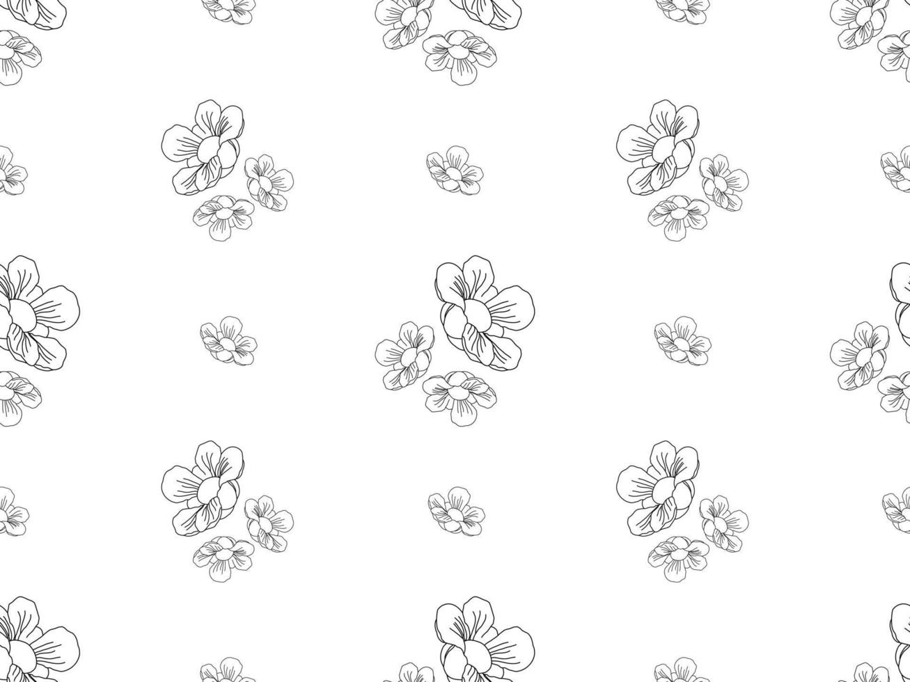 Flower cartoon character seamless pattern on white background vector