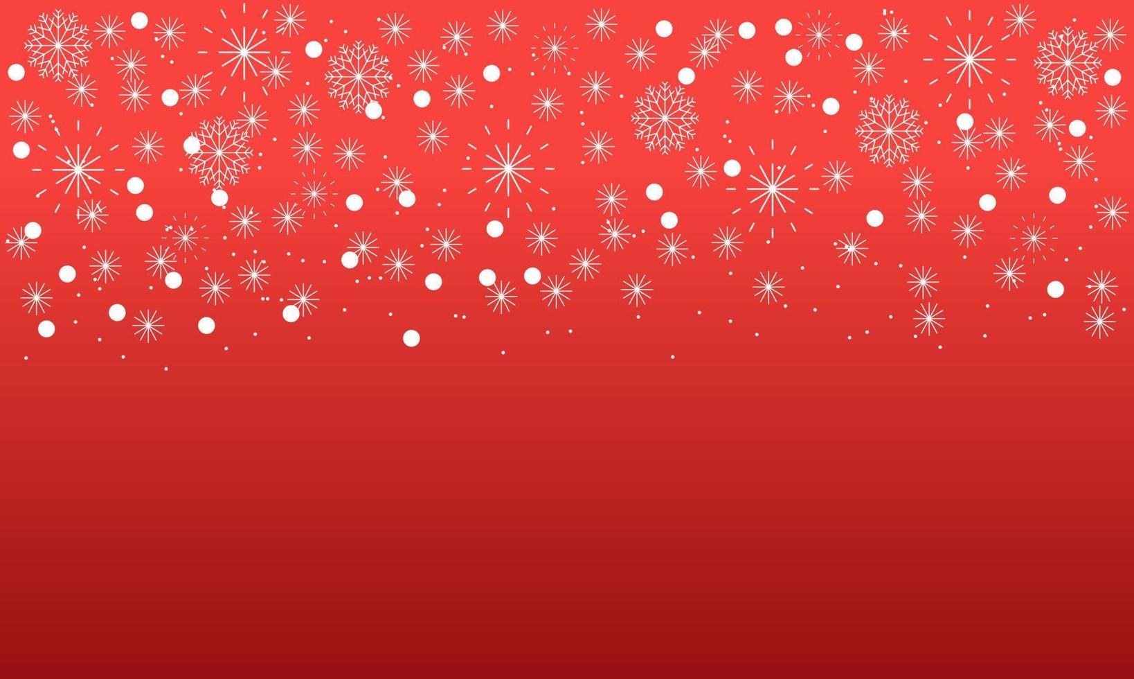 fondo rojo de navidad abstracto con copos de nieve blancos vector